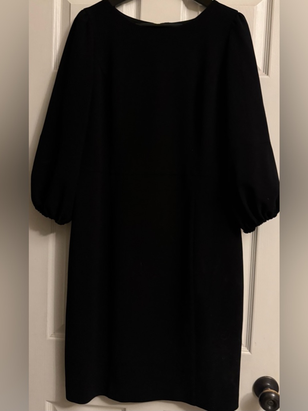 Talbots Black Puff Sleeve Shift Dress